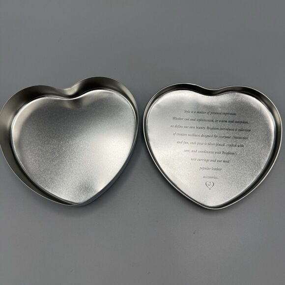 Brighton Heart Shaped Tin Trinket Jewelry Box Empty Love Romance 5.5" - Picture 2 of 10